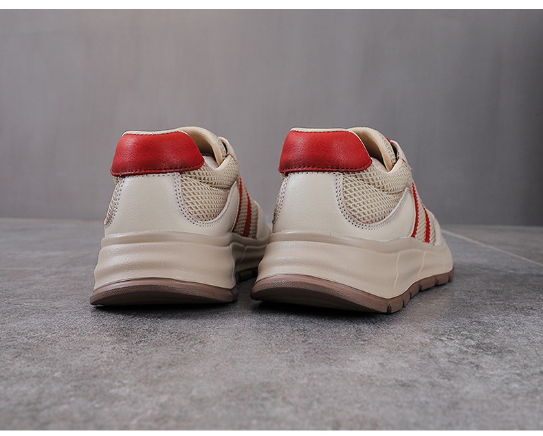 Giày sneaker nữ chunky đế dày lưới thoáng khí phối màu — màu vàng chi tiết 12