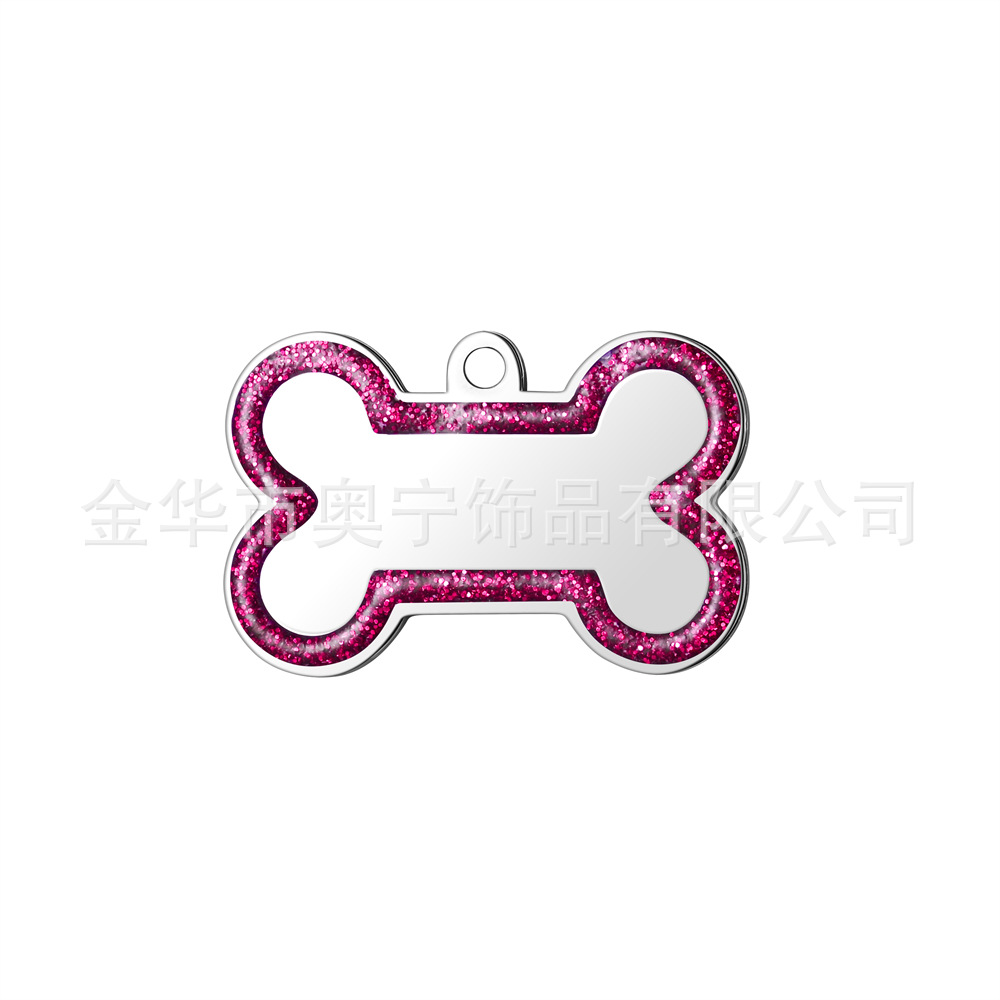 Fuente transfronteriza perro anti-perdida tarjeta de perro hueso de acero inoxidable borde de polvo flash tarjeta de mascota tarjeta de metal tarjeta láser