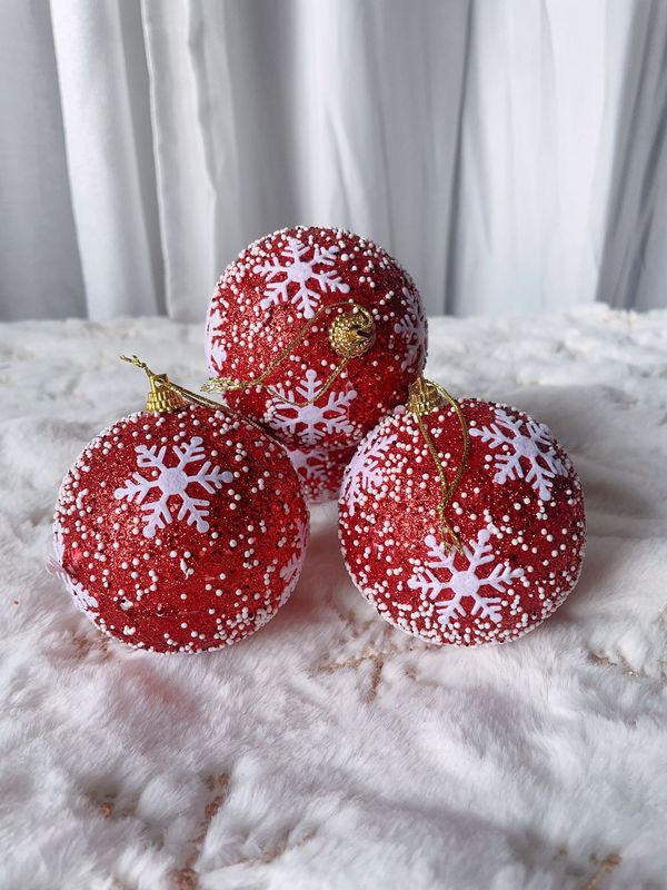 スポット卸売りクリスマスツリー部品クリスマスカラーボール装飾クリスマスツリー装飾ボール組み合わせ赤いクリスマスボール|undefined