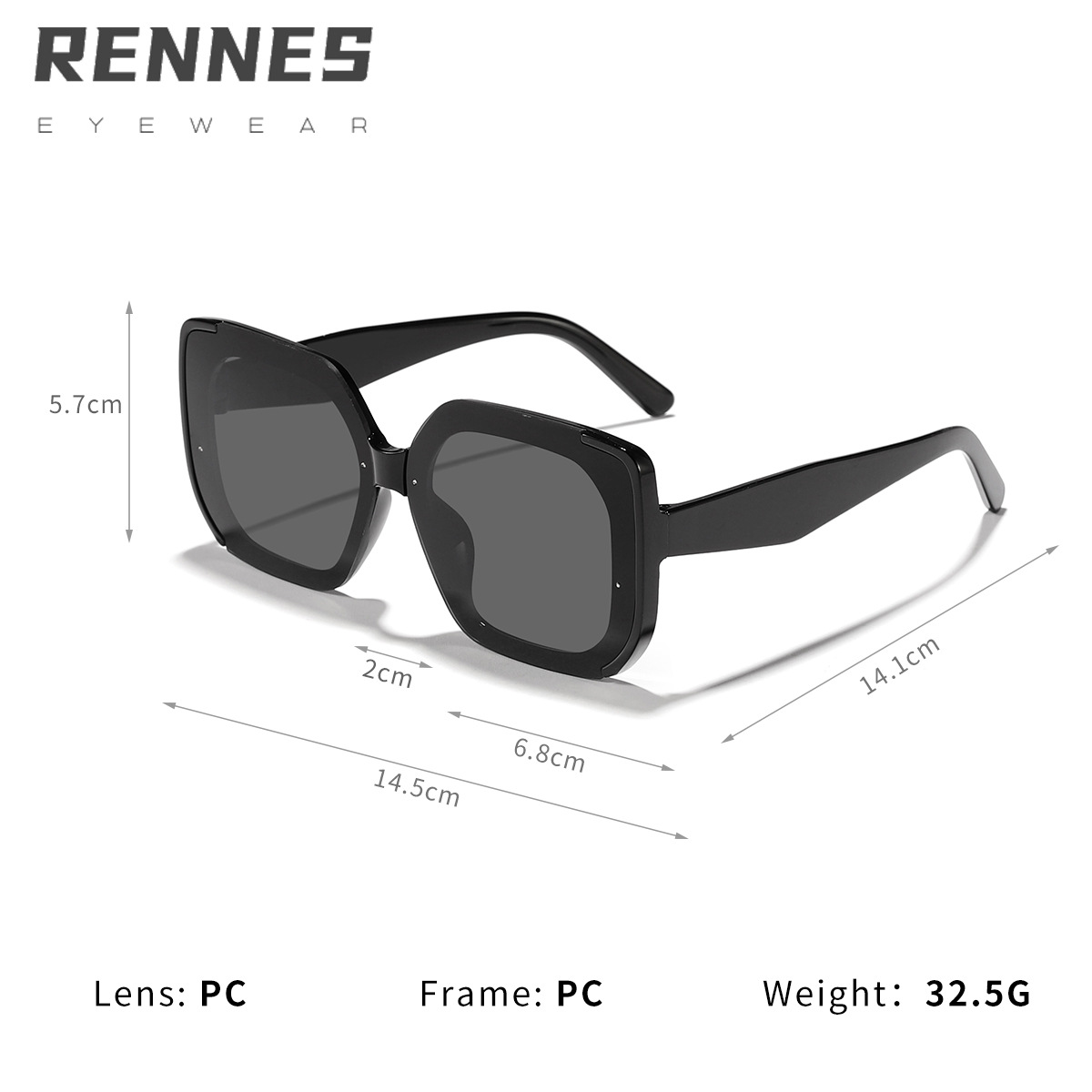 Gafas de sol para mujer, protección solar UV de verano, moda, conducción al aire libre, gafas de sol cuadradas, cara grande, delgado y de alta gama