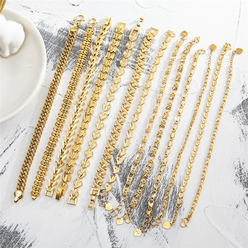 Fashion Rhombus Brass Plating Bracelets 1 Piece