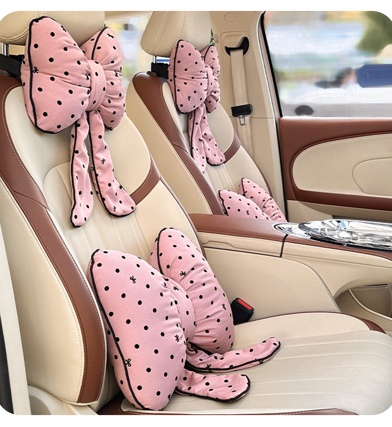 Car Headrest and Waist Support, Cute Seat Waist Cushion, Creative Car Cushion, Girls Car Decoration Supplies Wholesale