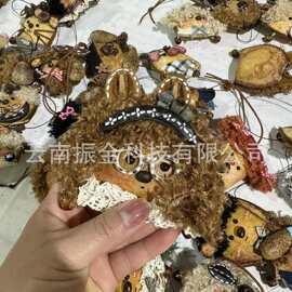 DIY成品云南小众植物果实榼藤豆荚娃娃摆件手工素材包创意果壳摇