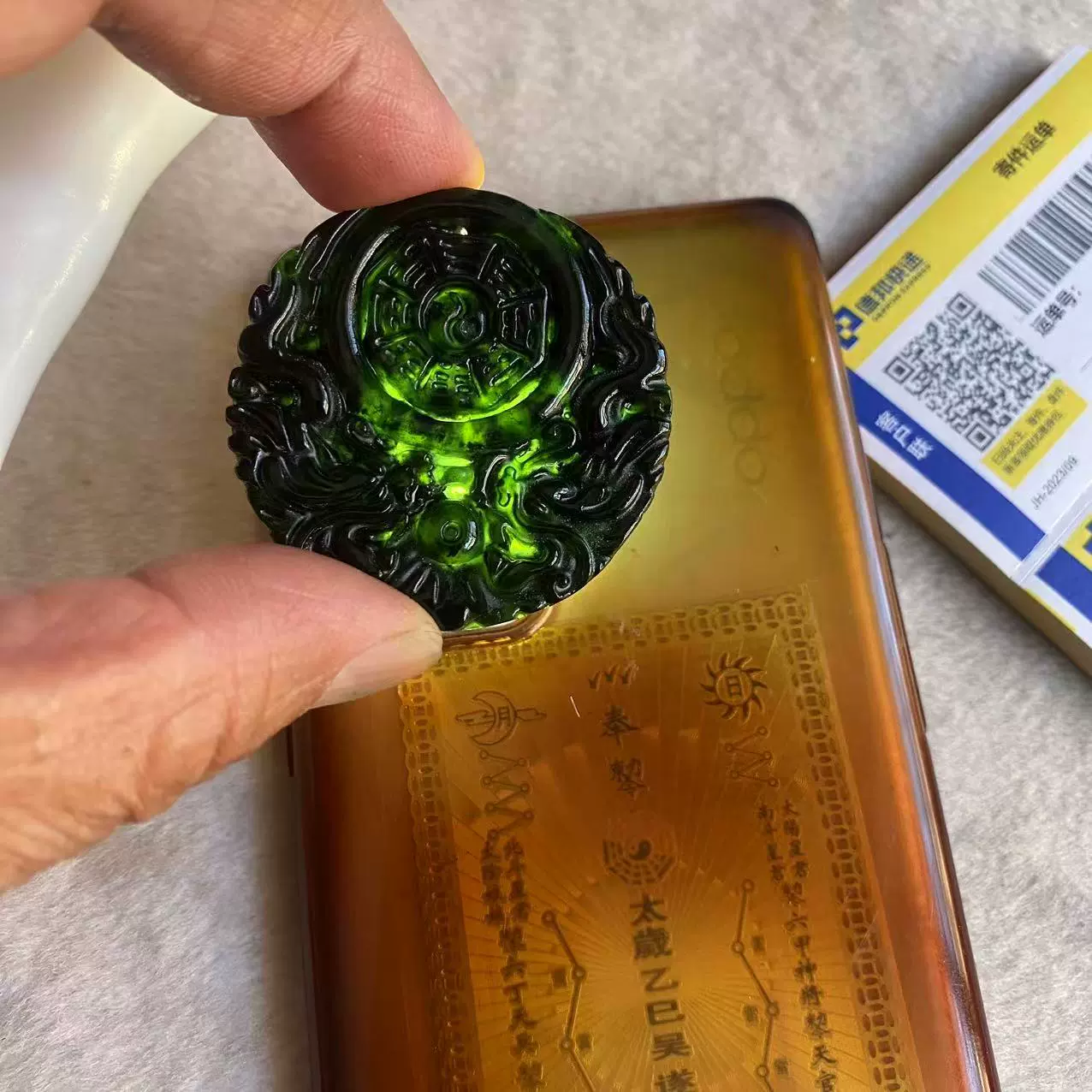 organically pendant jade, dragon-shaped decoration, jasper, protective amulet, ethnic buckle, dragon and phoenix, ethnic style