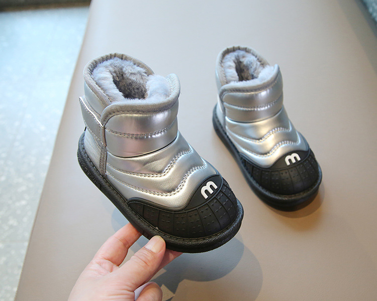 Children's Snowy Boots 2023 Winter Girls' Cotton Boots Warm and Waterproof Boys' Short Boots with Plush and Thickened_voghion.com