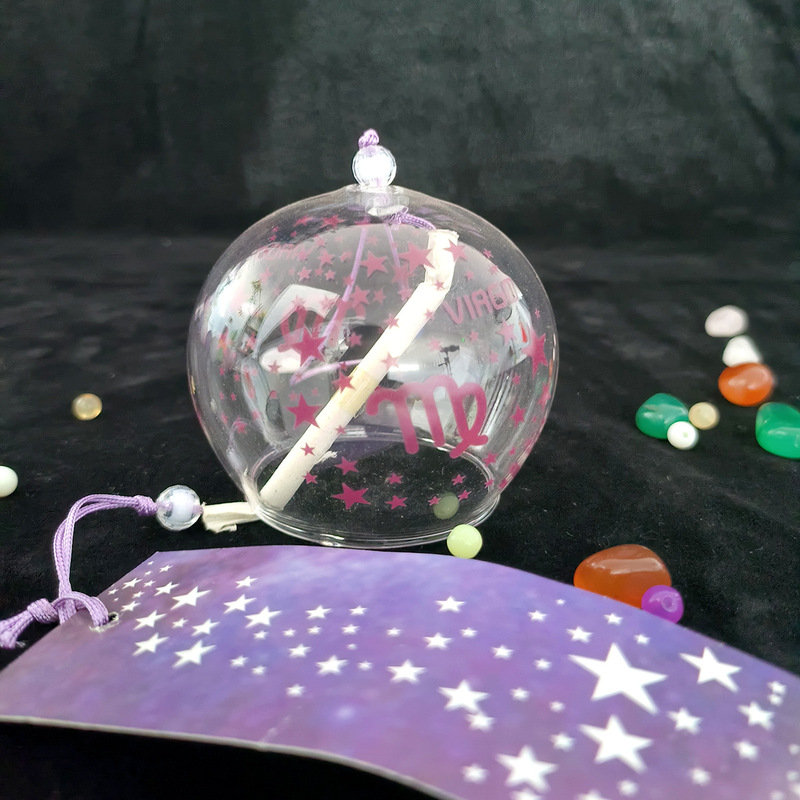 DIY 和風クリエイティブギフト 12 星座ガラス風鈴吊り飾り誕生日ギフト工芸品寝室の装飾風鈴|undefined