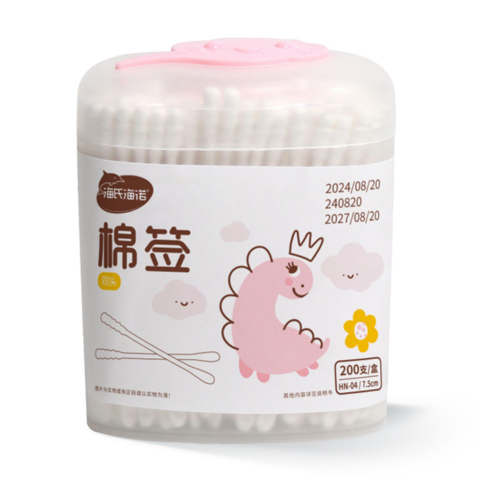 하이시 하이누오 A343 면봉(양두-04 아기귀이개+나선형) 7.5cm*200개—1박스