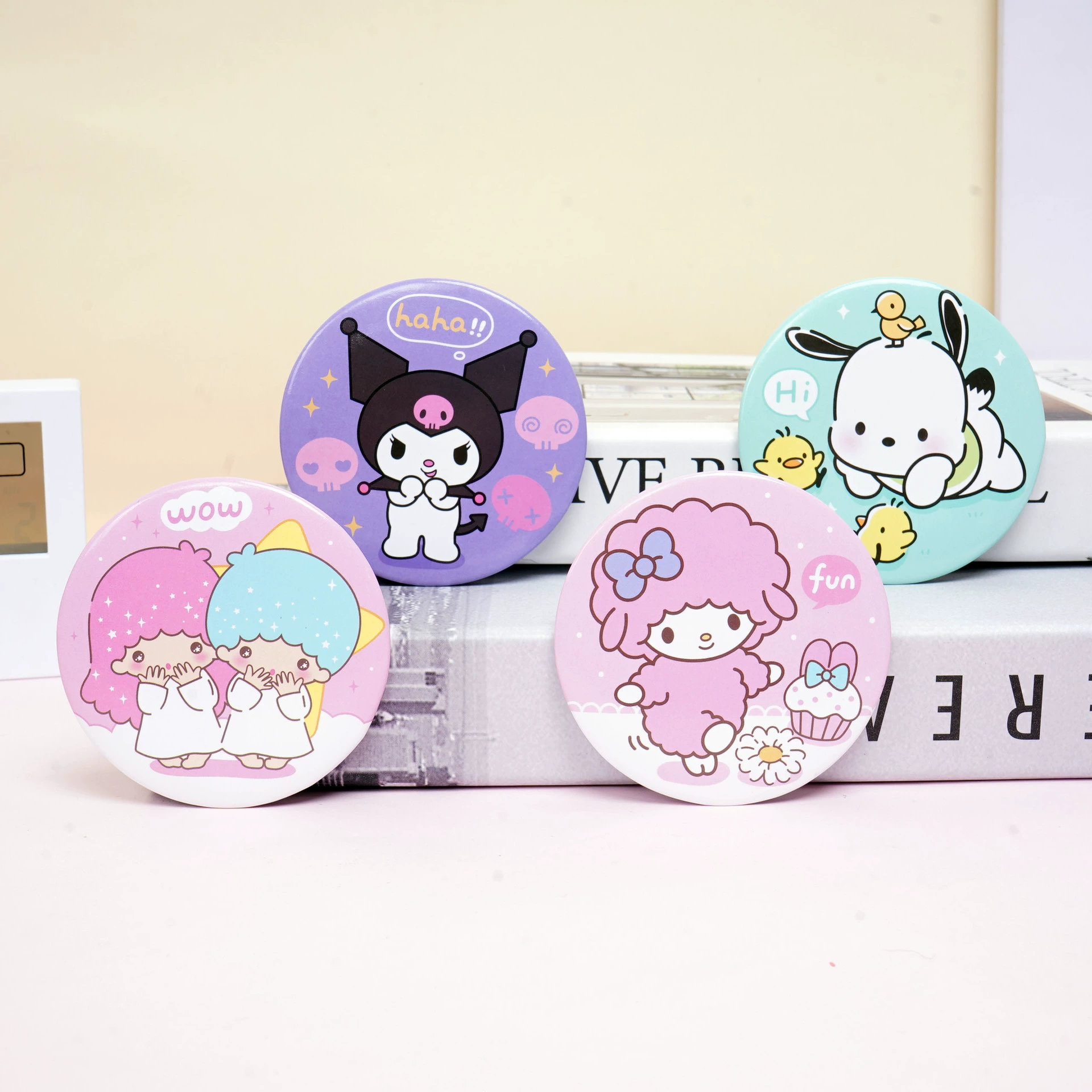 Новый мини-круглое карманное зеркальце Sanrio YJ-014, портативное косметическое зеркало для студентов