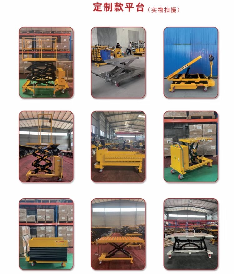 304 Stainless Steel Hydraulic Lift Platform Truck Pharmaceutical Food Lift Truck Mobile Small Trolley Lift