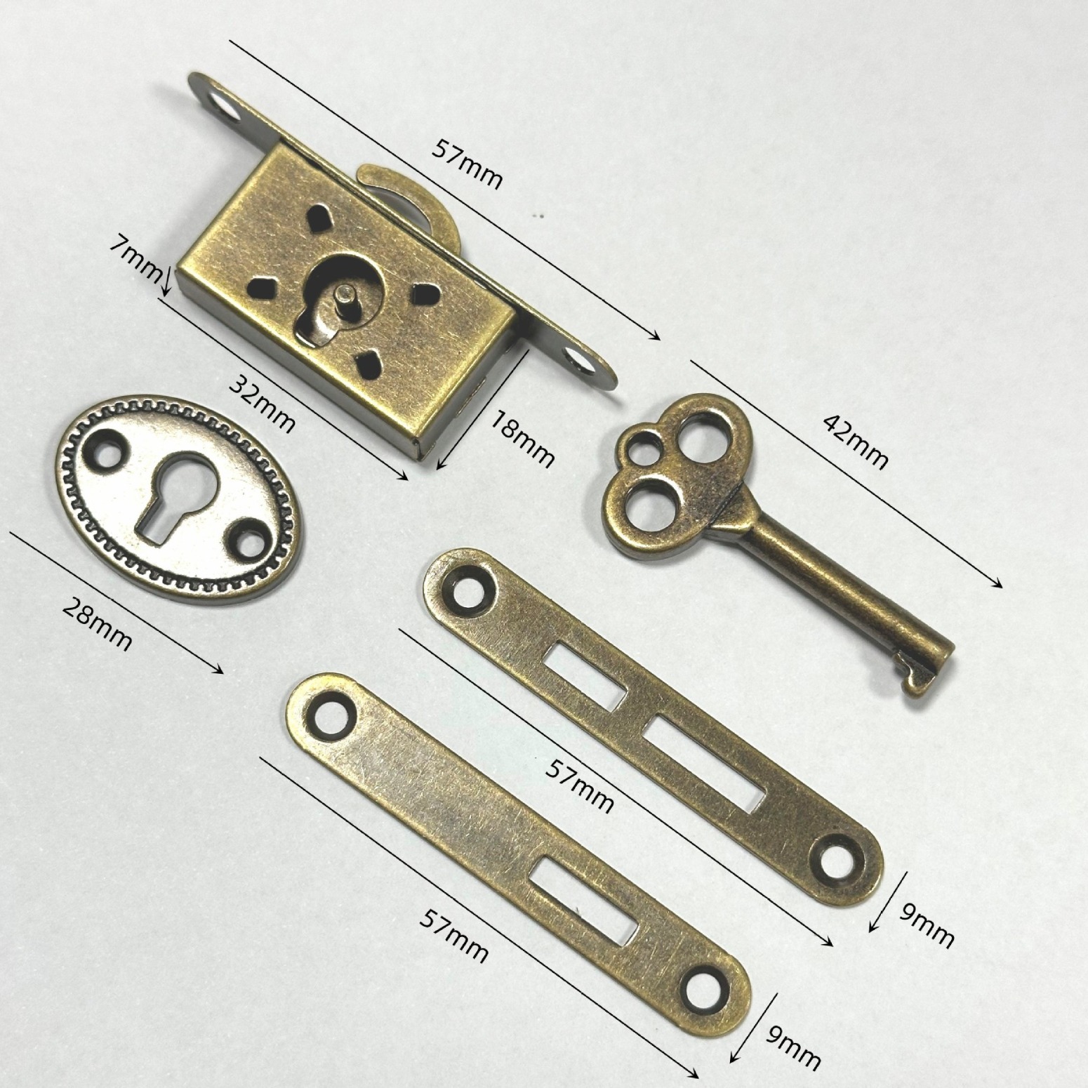 锁 五合一锁 仿古锁 古铜五件套锁 珠宝首饰盒锁 工艺品五金配件