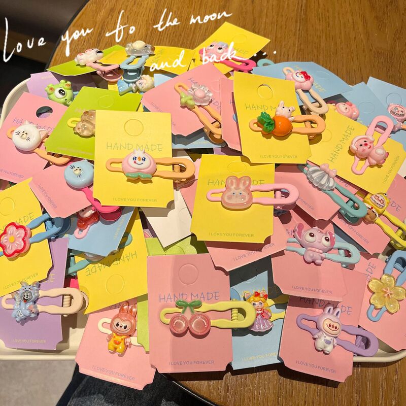 Xiyue 人気のかわいい子供の漫画のヘアピン樹脂 diy ヘアピンバルク bb クリップ波状クリップ混合ヘアアクセサリー|undefined