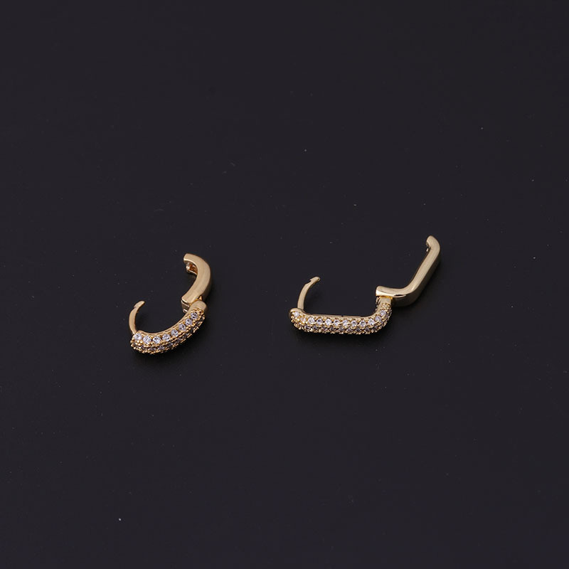 8MM fashion heart flower cross copper inlaid zircon ear buckle wholesale