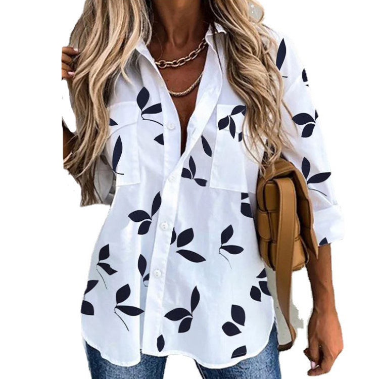 Women's Blouse Long Sleeve Blouses Printing Vacation Printing display picture 4