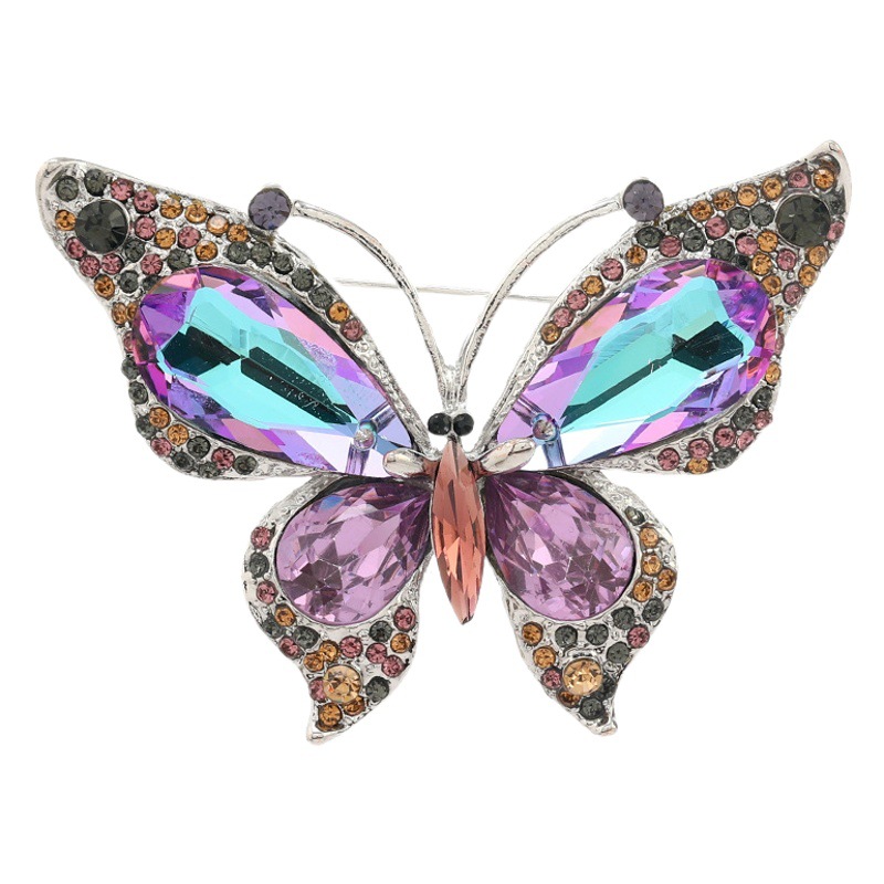 Broche Mariposa Aurora con Cristales — Accesorio para Blazer o Abrigo