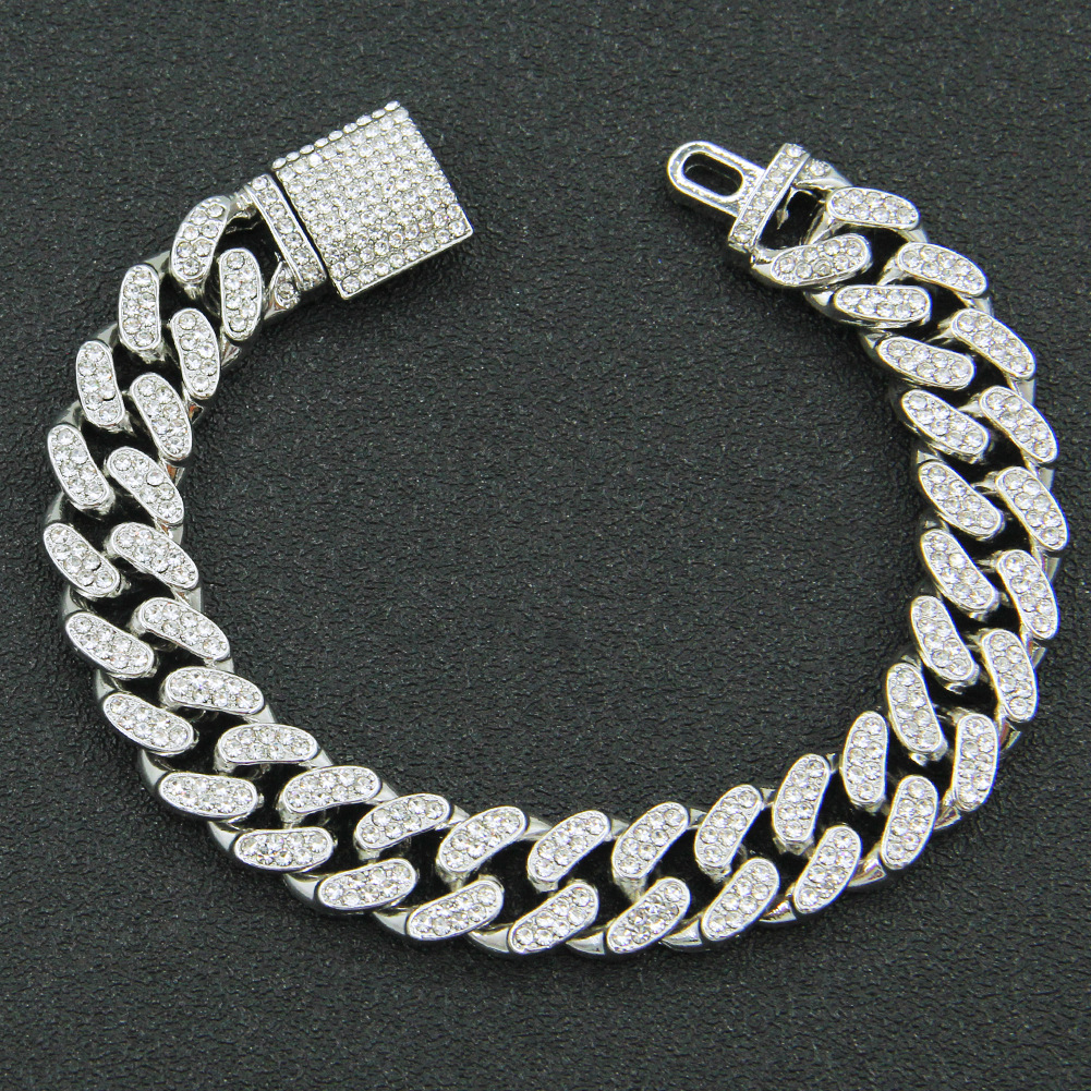 Hip-hop Geometric Alloy Diamond Men's Bracelets display picture 3
