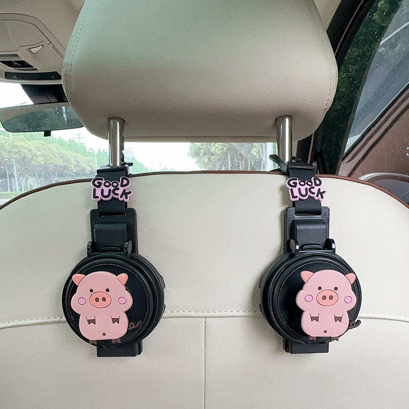 Car cup holder/beverage holder: FAW Zodiac Car Cup - cup-holderhook-2-in-1-black-pig-2-pieces