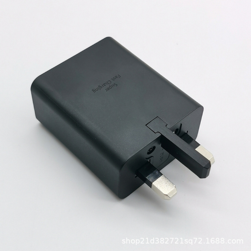 Suitable for Samsung S22Ultra35W Fast Charging Head A+C Charger British Standard Type-C Flash Charging USB Portable