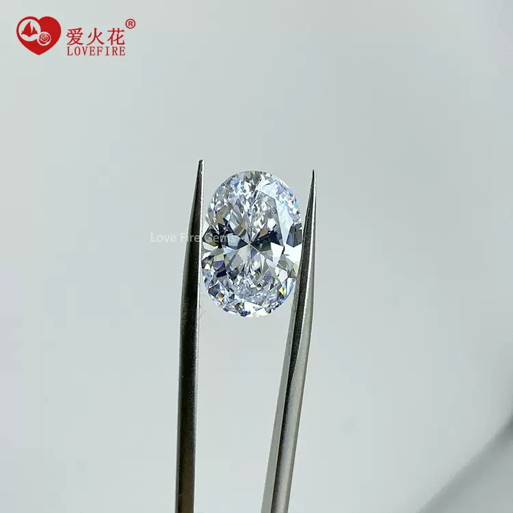 厂家现货正5A级透明白色椭圆形鸽子旦蛋形人造宝石cz裸合成锆石