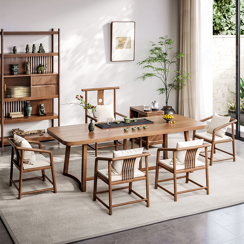 1.8m 평면 티 테이블 + 마스터 의자 + 티 의자 * 4