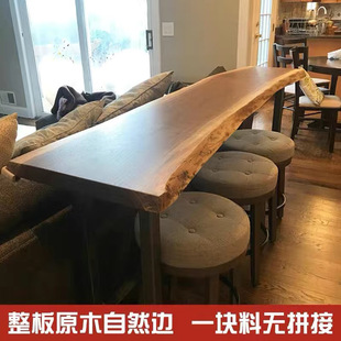 Solid Wood Bar Table Home Balcony Wall Narrow Table Long Table Shop Dining Table Bar Table and Chair Combination Commercial
