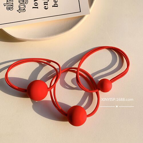 Cute Minimalist Red Hair Ribbon New Year Hair Tie Ponytail Hair Ring Headband Versatile Girl Hair Ribbon Hair Accessory Wholesale
