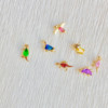 Brand dinosaur, zirconium, earrings, accessory, 750 sample gold, golden color