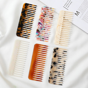 European and American Popular Hair Comb Amazon Cross-Border Best-Selling Acetate Comb Anti-Static Marble Pattern Hair Comb