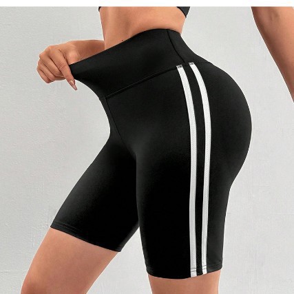 Nuevos pantalones cortos de yoga transfronterizos en contraste