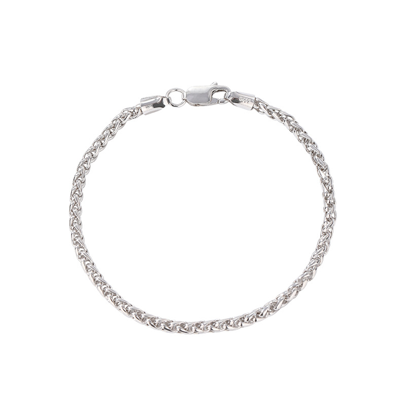 S925 ronda Chopin pulsera de los hombres hip hop personalidad moda retro nicho muchachos simple elegante mano joyería