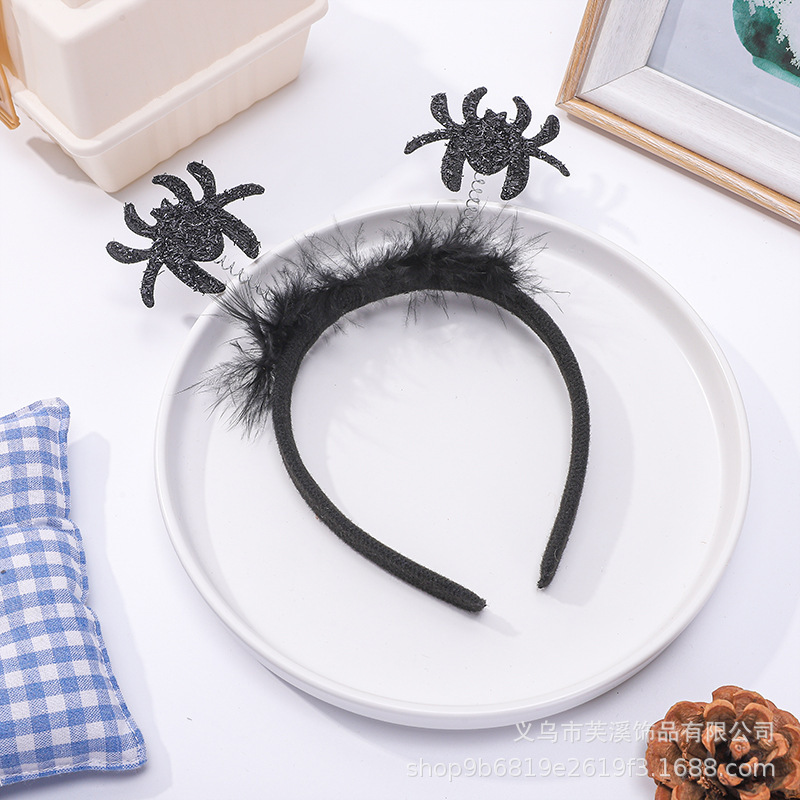 万聖魔法帽のカチューシャ蜘蛛の巣コウモリの頭は鬼節のカーニバルのパーティーの悪魔の牛の角のカチューシャを掛けます。|undefined