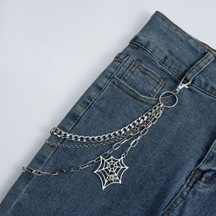 European and American Cross-border Jewelry Halloween Creative Metal Spider Web Multi-layer Waist Chain All-match Hot Girl Jeans Pants Chain Accessories