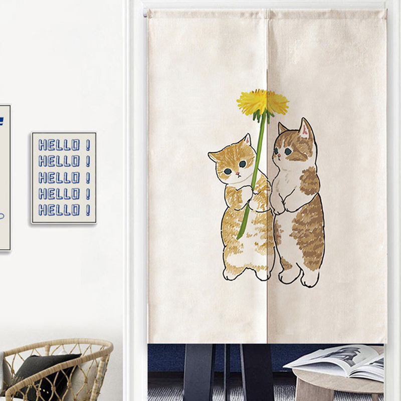 卡通门帘隔断帘厨房遮挡玄关厕所卧室北欧风布帘装饰家用布艺挂帘