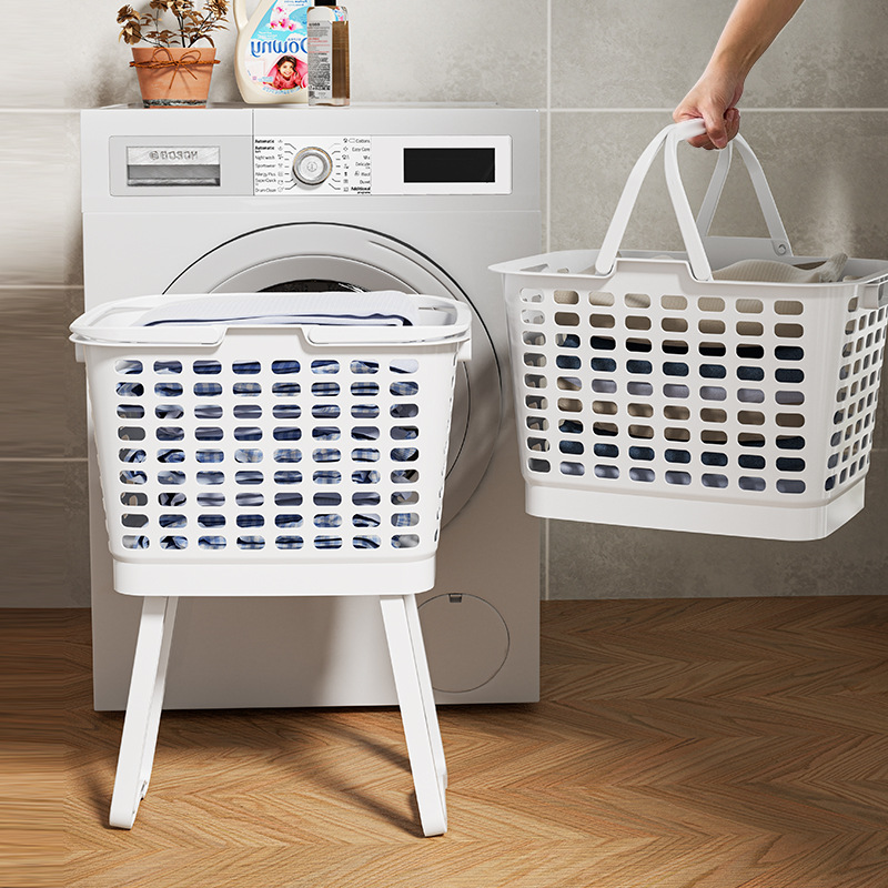 Standing Dirty Clothes Basket with Stand Laundry Basket Household Multi-Functional Storage Basket Dirty Clothes Large Capacity Storage Basket