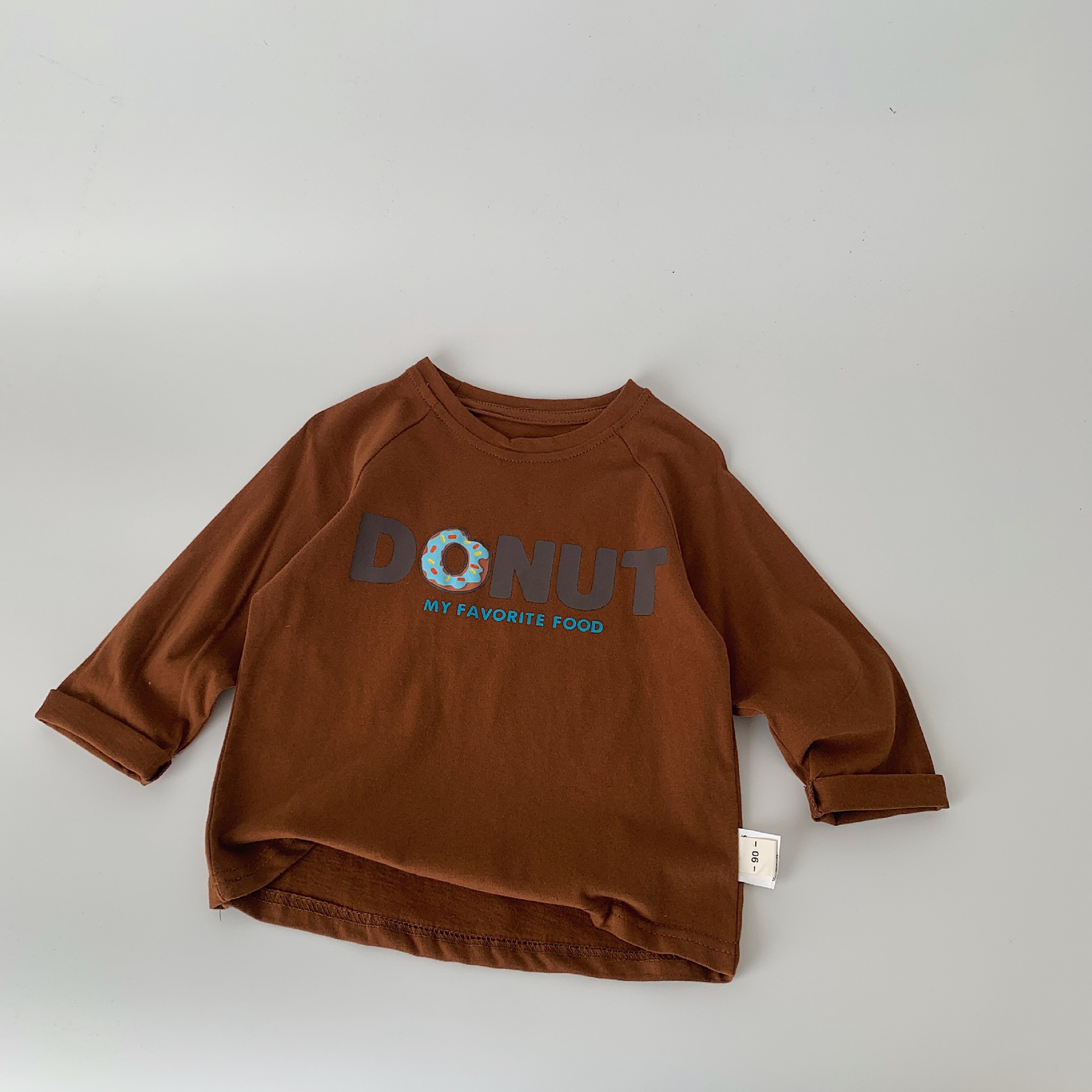 Maibao camiseta casual para niños 2024 primavera nuevos niños y niñas de dibujos animados larga T contraste color Top bottoming camisa