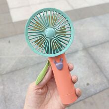 卡通安全网罩小风扇手动按压手捏握便携式儿童益智玩具手压