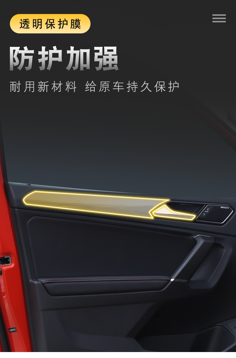 17-25 Volkswagen Tiguan L Special Screen Center Console Interior Film Car Modification Transparent Tpu Protective Film