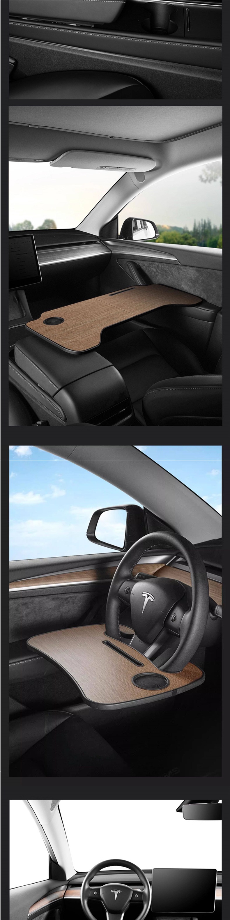 Suitable for Tesla Model 3/Y Car-Mounted Folding Dining Table, Passenger Seat Small Table, Office Desk, Car Accessories