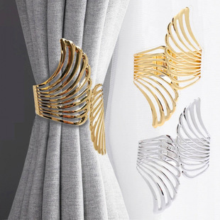 Cross-border foreign trade temu hot-selling openable spring metal hollow wings curtain strap curtain buckle bracelet