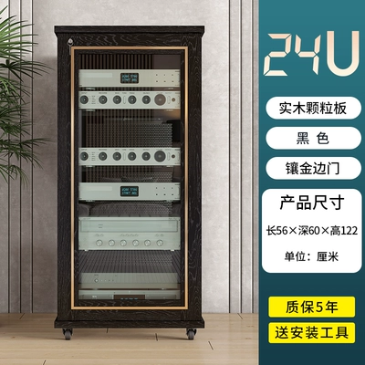 cabinet equipment cabinet with U bar | Electric car big tripod - black-24u-gold-side-door-particle-board