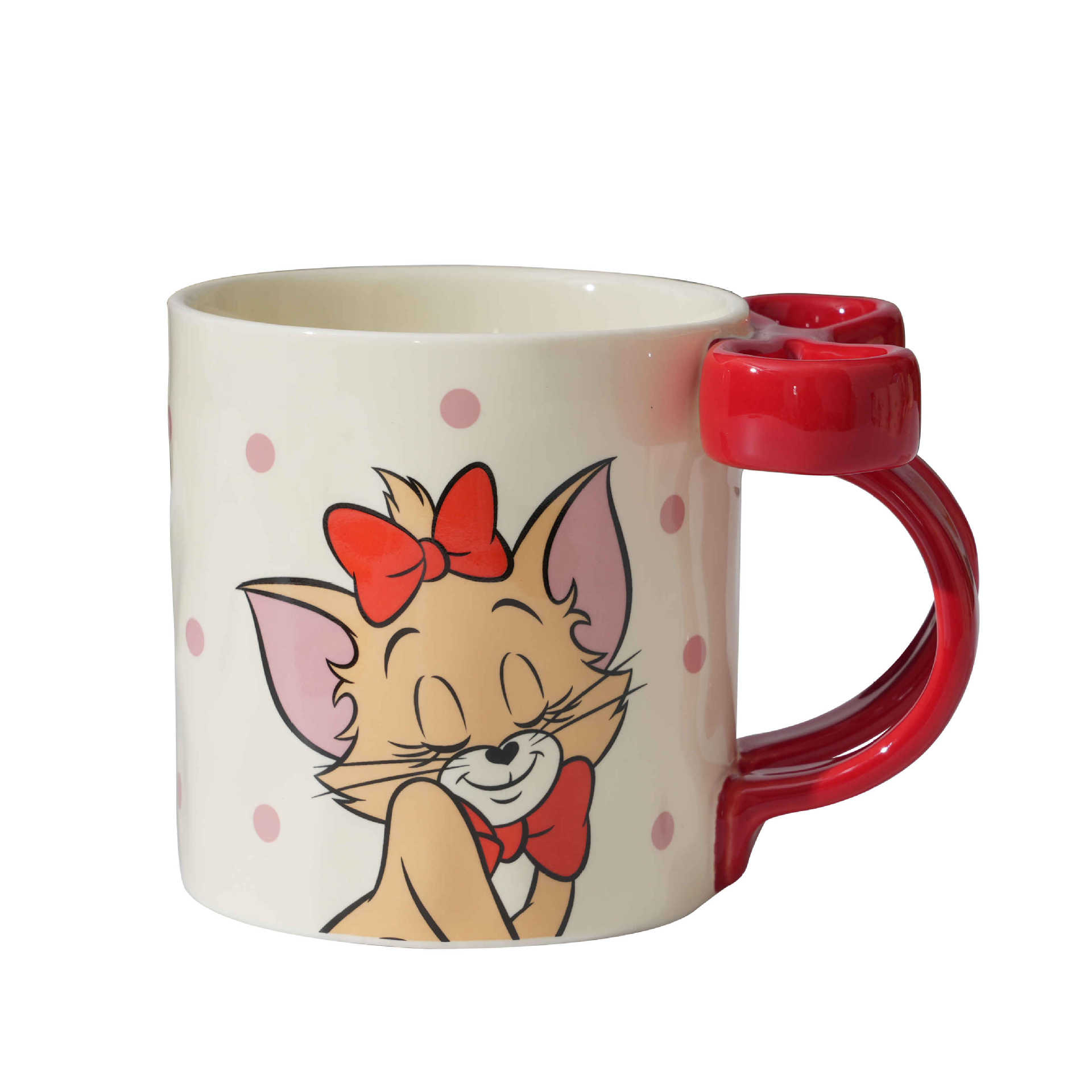 Gato y ratón tazas de marca de dibujos animados encantadores copas de agua tazas de cerámica domésticas tazas de café de oficina de alto valor facial
