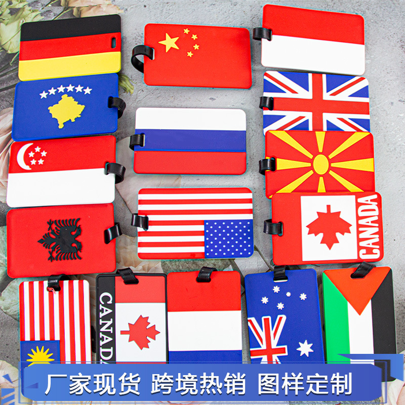 Travel Pvc Flag Luggage Tag, 3D Flag Boarding Pass, Anti-Loss Identification Tag, Work Badge, Bus Card Holder Travel Pvc Flag Luggage Tag, 3D Flag Boarding Pass, Anti-Loss Identification Tag, Work Badge, Bus Card Holder