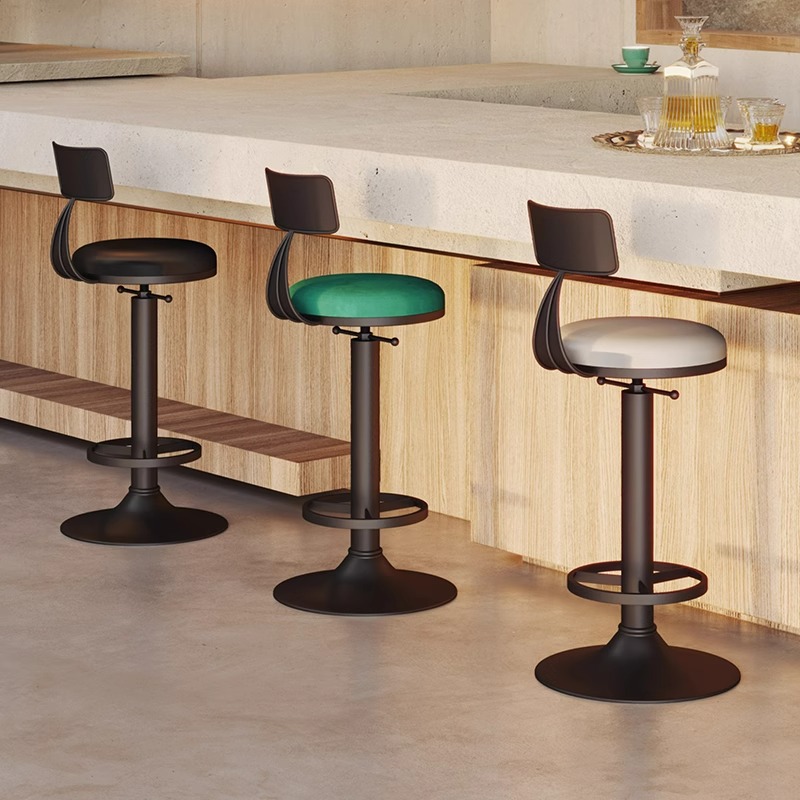 Nordic Simple Bar Chair Cyber Popular Light Luxury Home Lifting Adjustable Swivel Chair Bar Front Desk High Stool Bar Chair