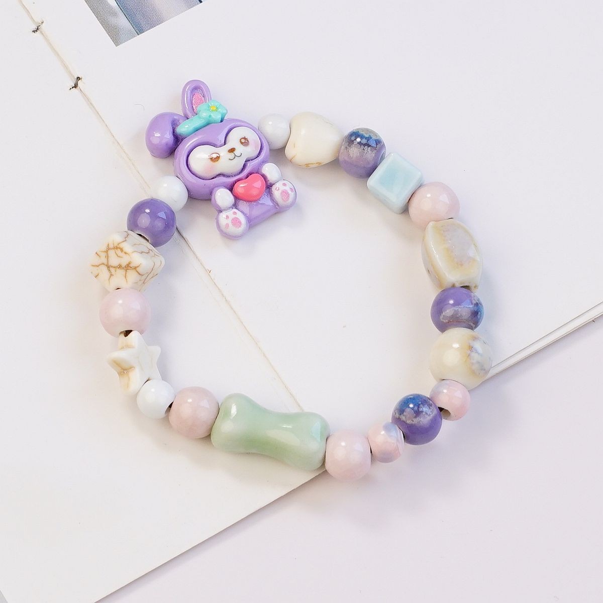 Jingdezhen pulsera de cerámica de verano mujer alta sensación galletas serie de gatos nicho diseño universal pulsera alta sensación