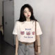 Summer new short sleeve t-shirt women's loose Korean style ins women's all-match cartoon printed inner half sleeve top