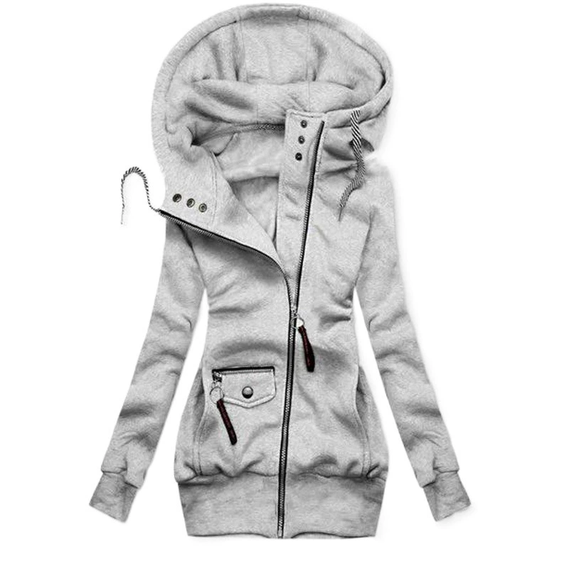 2023 Европейская и американская внешняя торговля осенне-зимние новые женские тонкие модные пальто с капюшоном и карманом на шнурке