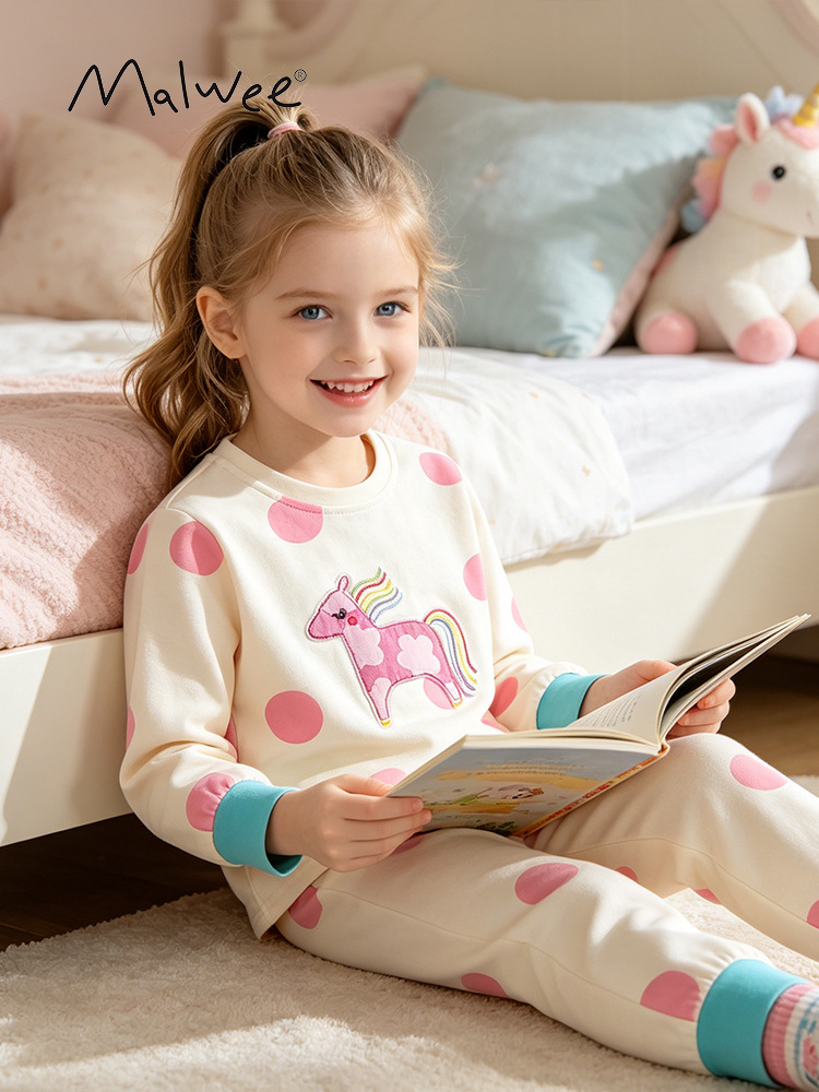 Traje de niña malwee transfronterizo otoño e invierno nuevo estilo servicio a domicilio estilo occidental niña cuello redondo manga larga niños europeos y estadounidenses