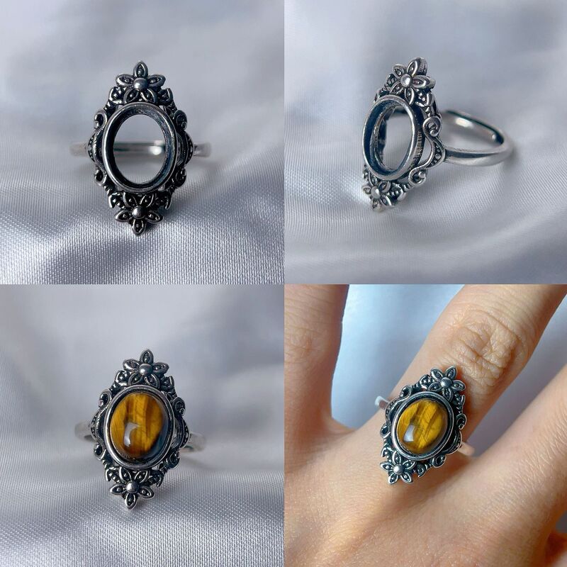 8*10mm Large Vintage Adjustable Open Ring with a High-End Feel, Niche Design, Various Styles 8*10mm Large Vintage Adjustable Open Ring with a High-End Feel, Niche Design, Various Styles