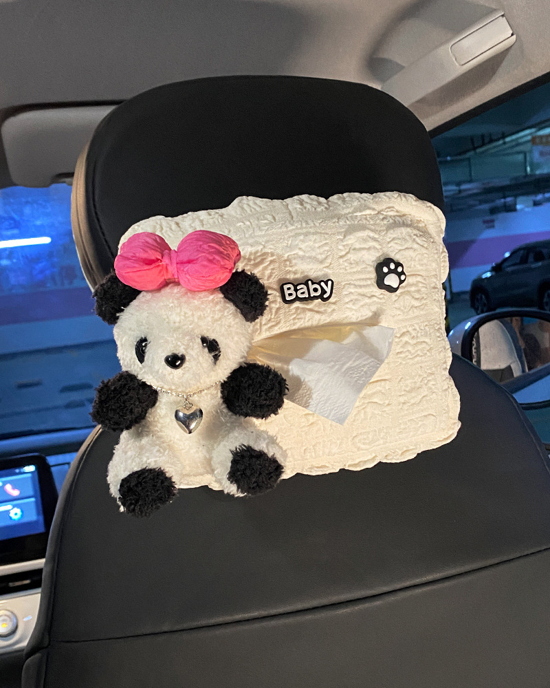 Caja de toallas para automóviles lindas muñecas de dibujos animados red panda rojo toallas para automóviles alquileres de automóviles interior caja de toallas para sombrillas