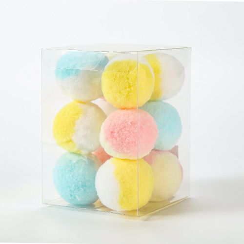 Manufacturer delivers cat toy ball, silent ball, funny cat toy ball, self-stimulating high-elastic macaron plush ball, cat ball