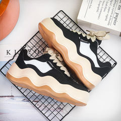 Spring and Autumn New Men and Women Couple Thick Sole Shoes National Trend Hong Kong Style Retro Uncommon Father-in-Law Shoes Sports Shoes Versatile Student Shoes